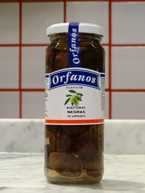 ACEITUNAS NEGRAS EN SALMUERA X 200GS ORFANOS