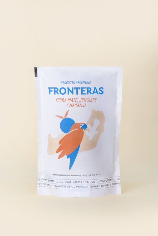 REPUESTO YERBA MATE FRONTERAS, JENGIBRE Y NARANJA X 250GR