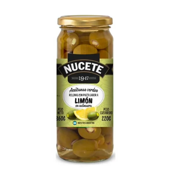 Nucete Aceitunas Verdes Rellenas de Limon x 200gr